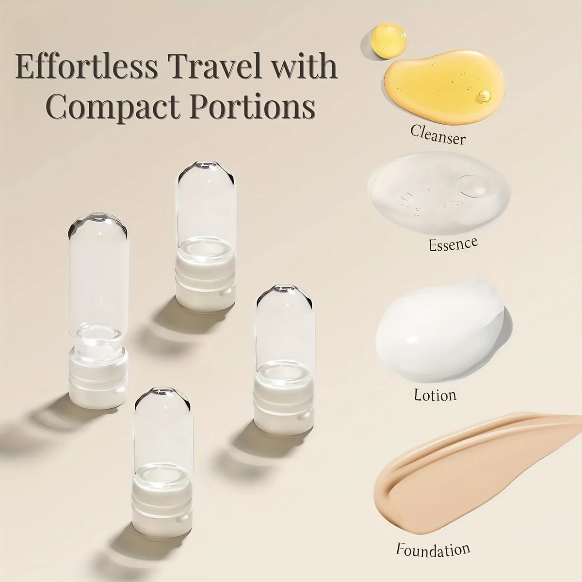 Travel Bottles Empty Clear Glass Cosmetic Sample Containers 10 Pack