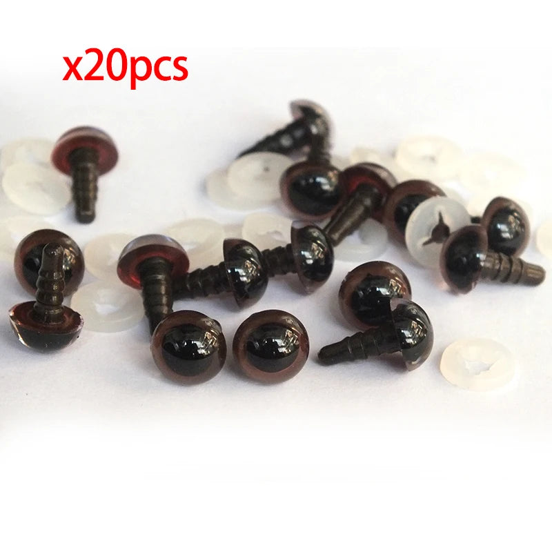 20/50pcs of safety eyes suitable for Doll | Taxidermy with washers 8-20mm brown plastic safety eyes crochet enthusiasts safety eyes