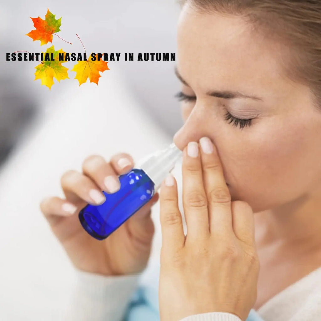 Nasal Spray Bottle Empty Blue Glass Refillable Pump Atomizer