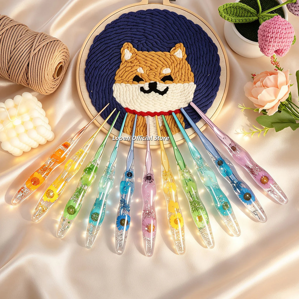 Crochet Hook, Resin Handle & Aluminum Tip for Handmade Yarn Projects
