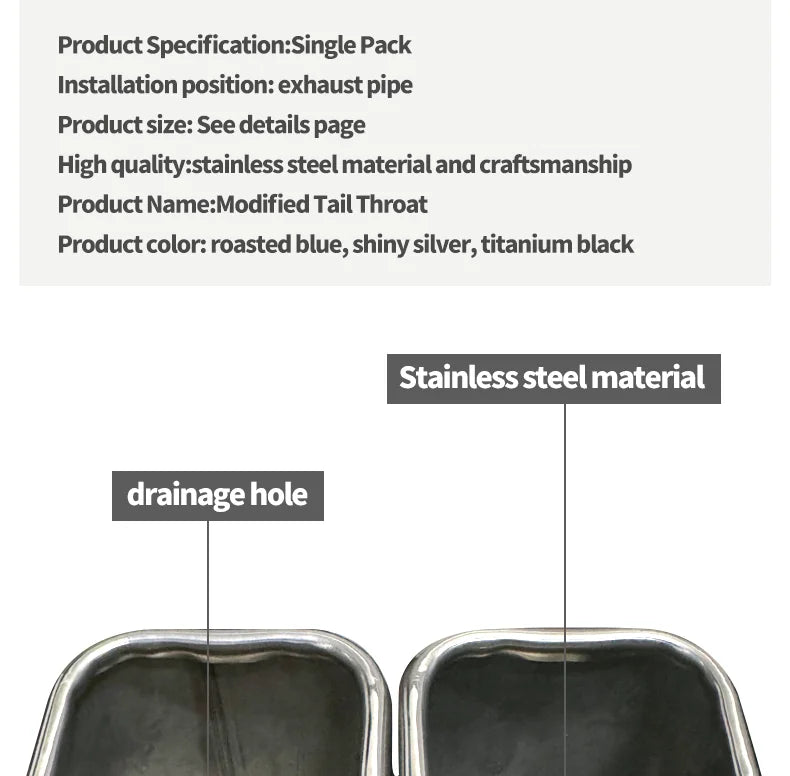 Stainless Steel Square Double Outlet Exhaust Tail Pipe Tip | 6.5cm