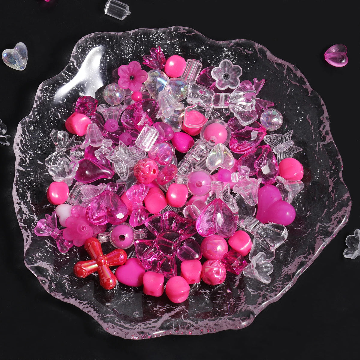 Acrylic Beads Assorted Flower Butterfly Heart Shapes for DIY Jewelry Making