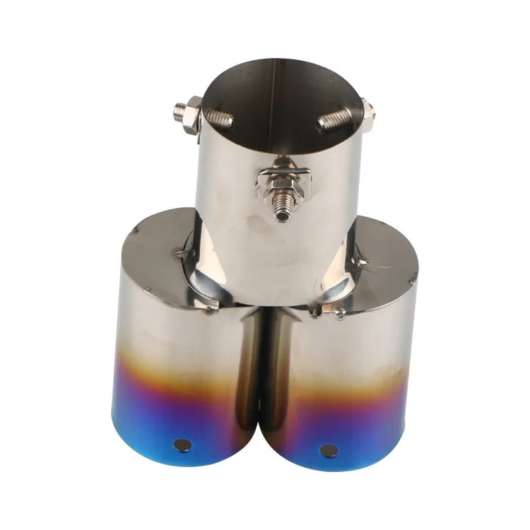 Universal 1-to-2 Stainless Steel Exhaust Tail Pipe Tip | Dual Outlet