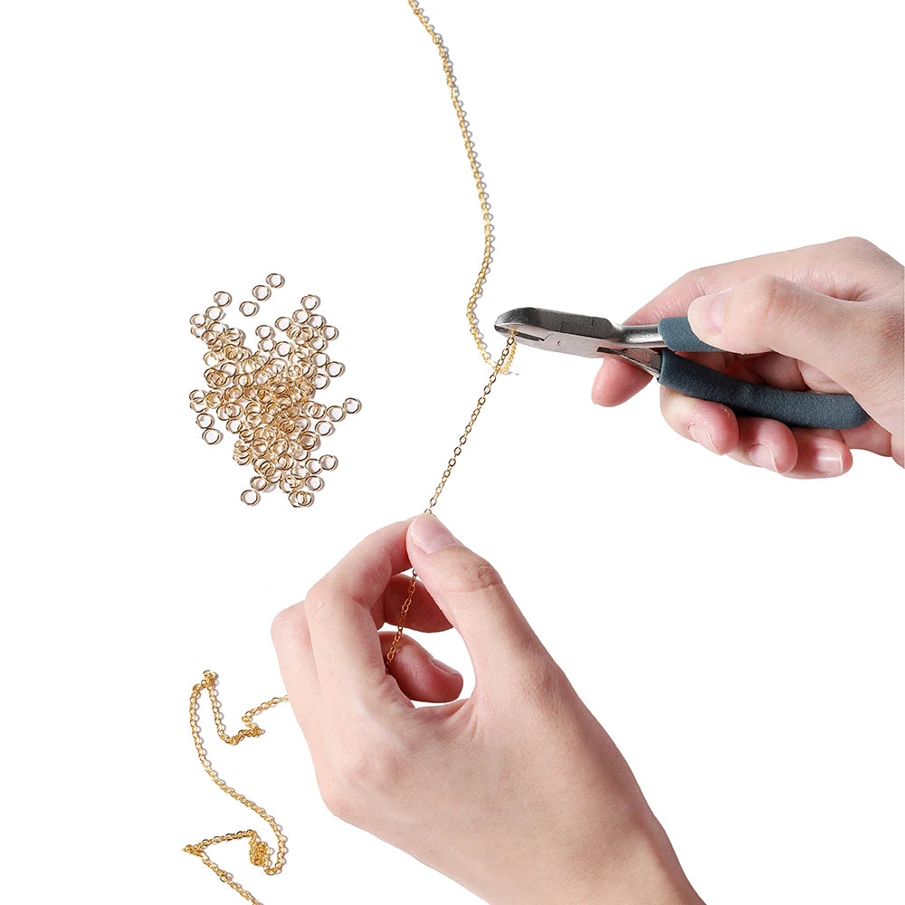 Necklace Chain Kit Iron Links Clasps Jump Rings DIY Jewelry Making