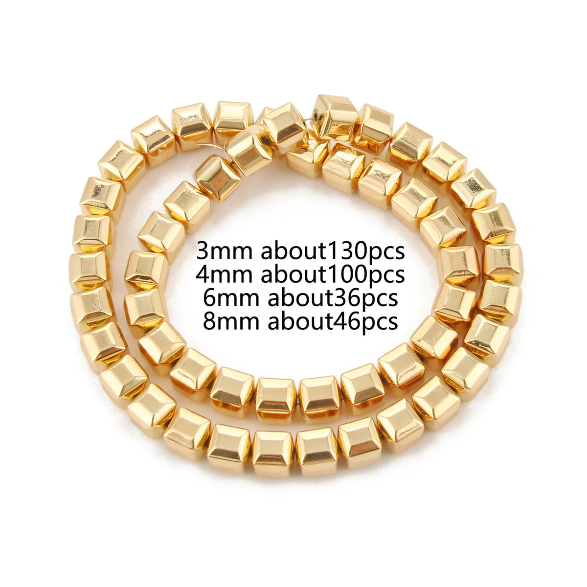 Stone Beads Hematite-Style Gold-Tone Mixed Shapes for DIY Jewelry Making