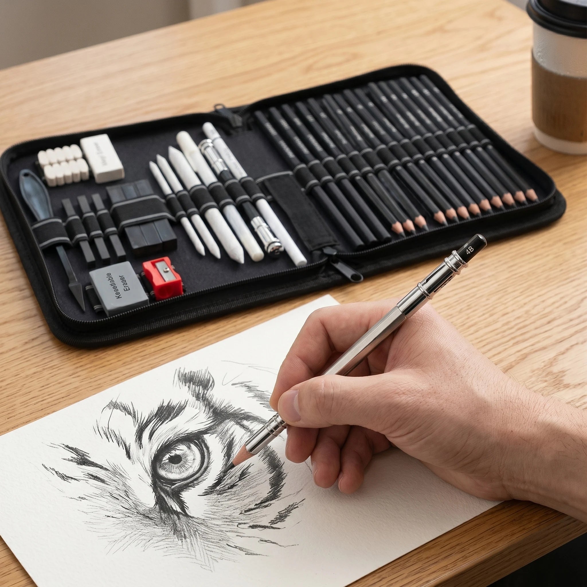 Artist Drawing & Sketching Kit with Sketchbook — 46 to 68 Pieces