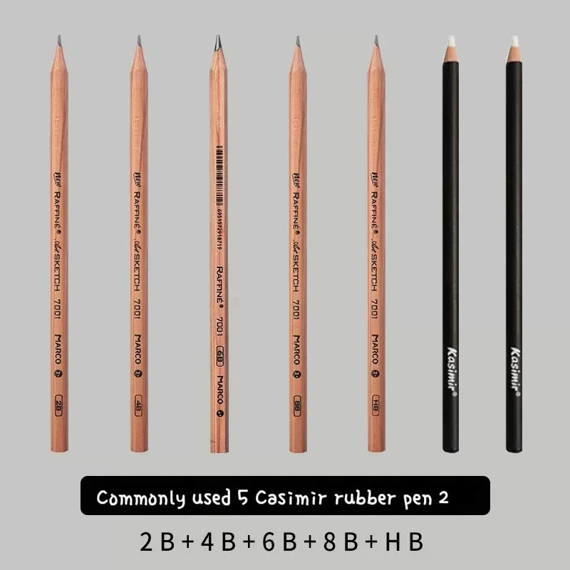 Borrence Graphite & Charcoal Sketch Pencils — Single Grade & Mixed Packs