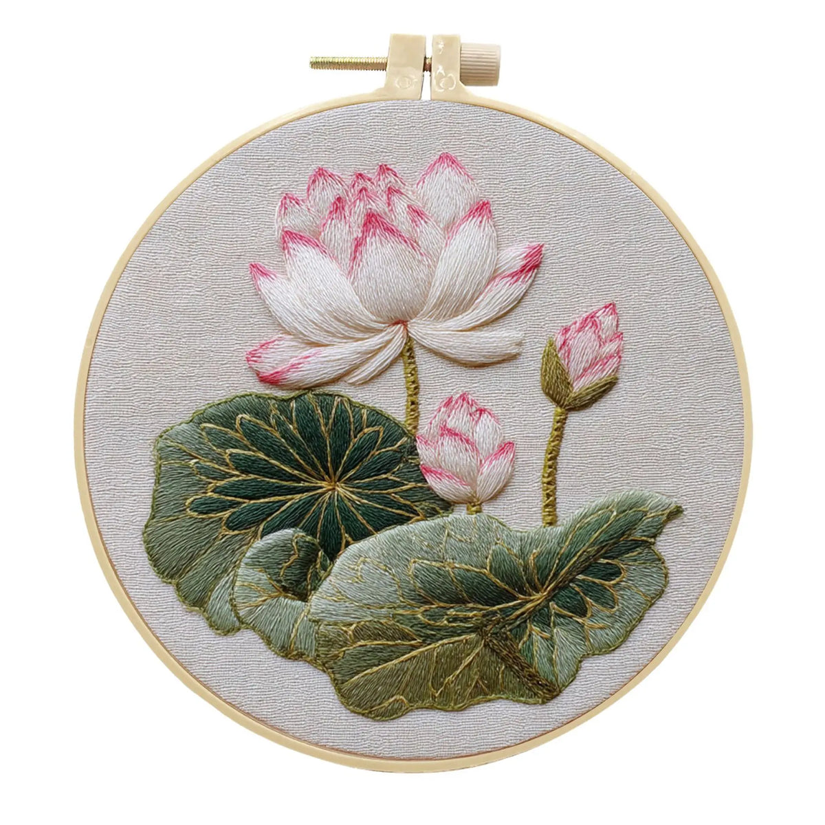 Cross-Stitch Kit, Lotus Flower Pattern for Handmade Home Decor & Gifts