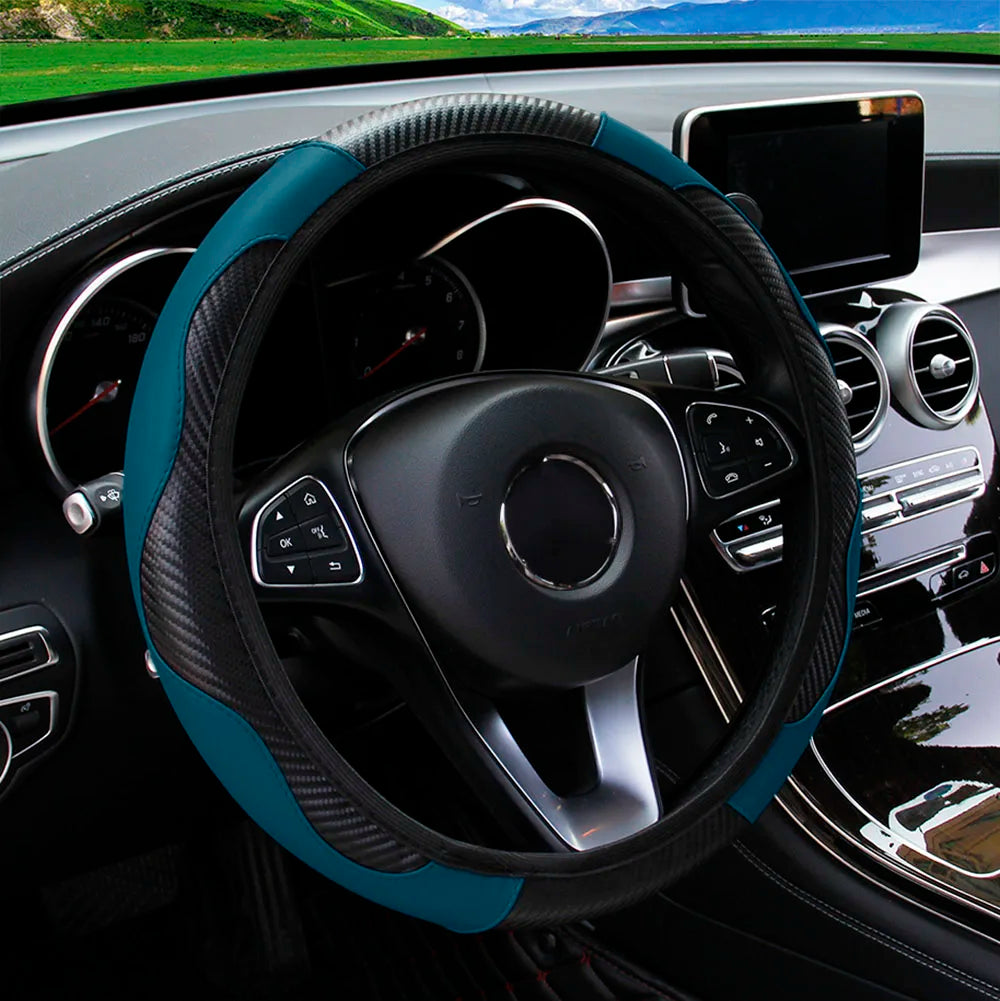 Steering Wheel Cover Carbon Fiber Steering Wheel Cover Anti-Slip Comfort