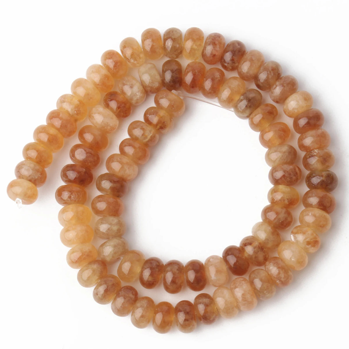 Stone Beads Rondelle Yellow Green Jade-Style for DIY Jewelry Making Craft Beads