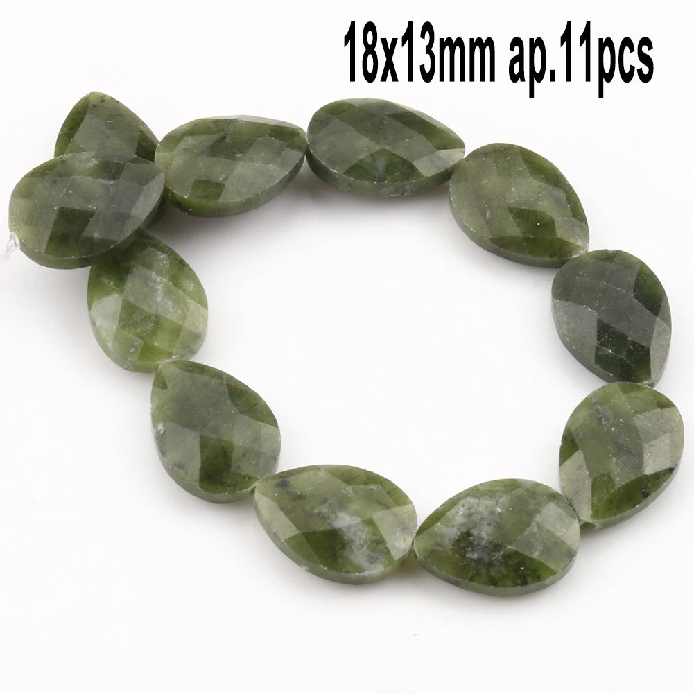 Stone Beads Green Jade-Style Faceted Mixed Shapes for DIY Jewelry Making