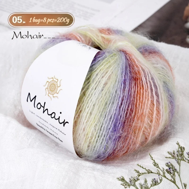 Yarn, Striped Gradient for Crochet Openwork Sweaters, Scarves & Shawls