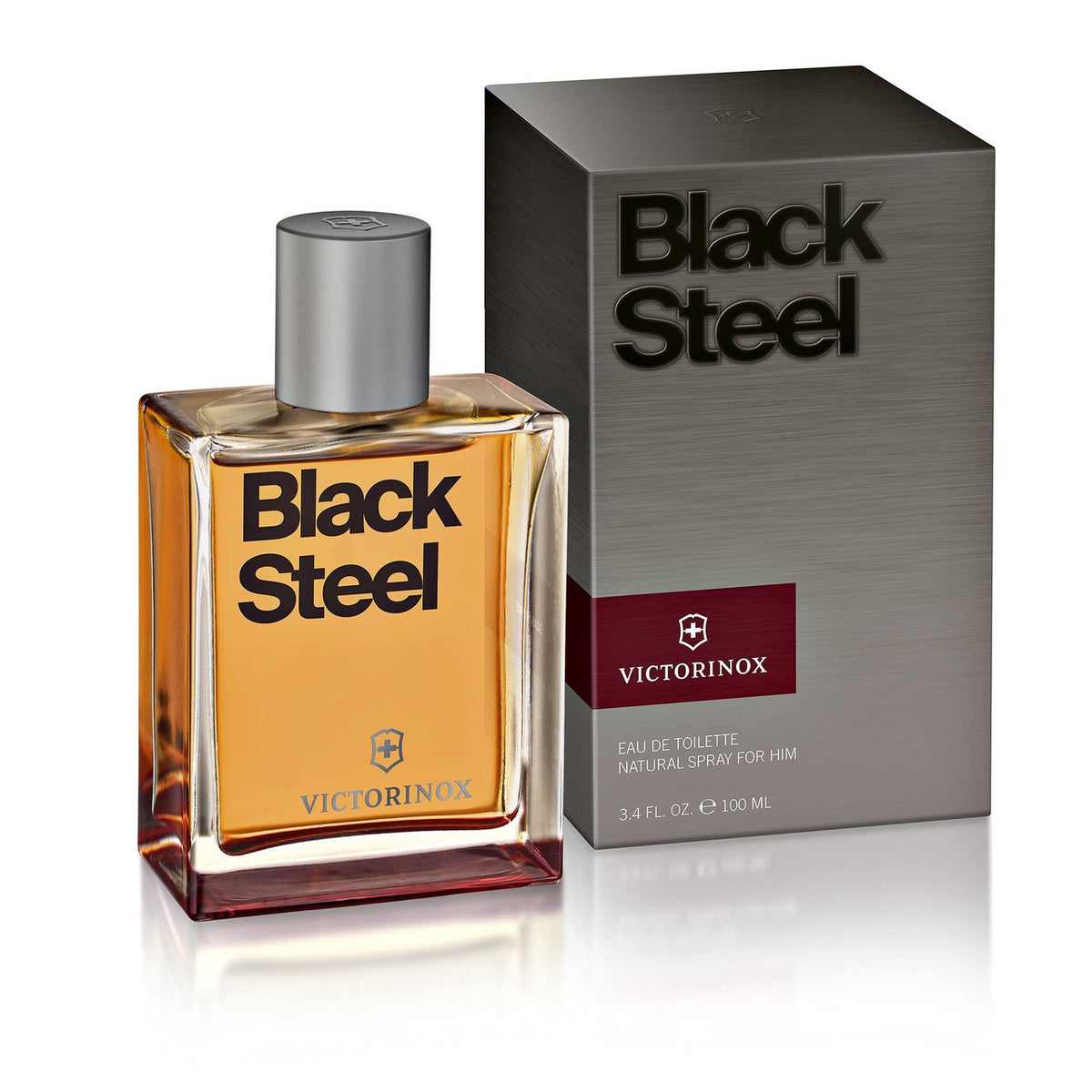 Victorinox Black Steel 3.4 Eau De Toilette Spray For Men