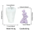 Love pillar mold and lavender heart-tower casting diagram with separate measurements and weights