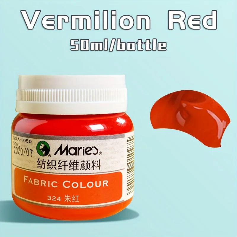Fabric Paint, Marie's Permanent 50ml — 19 Colors for Clothing & DIY Art
