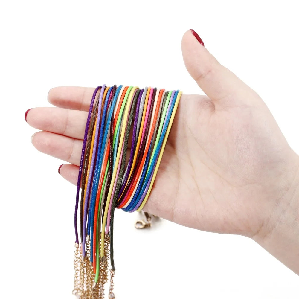 Necklace Cords Braided Leather Adjustable Clasp DIY Jewelry Making