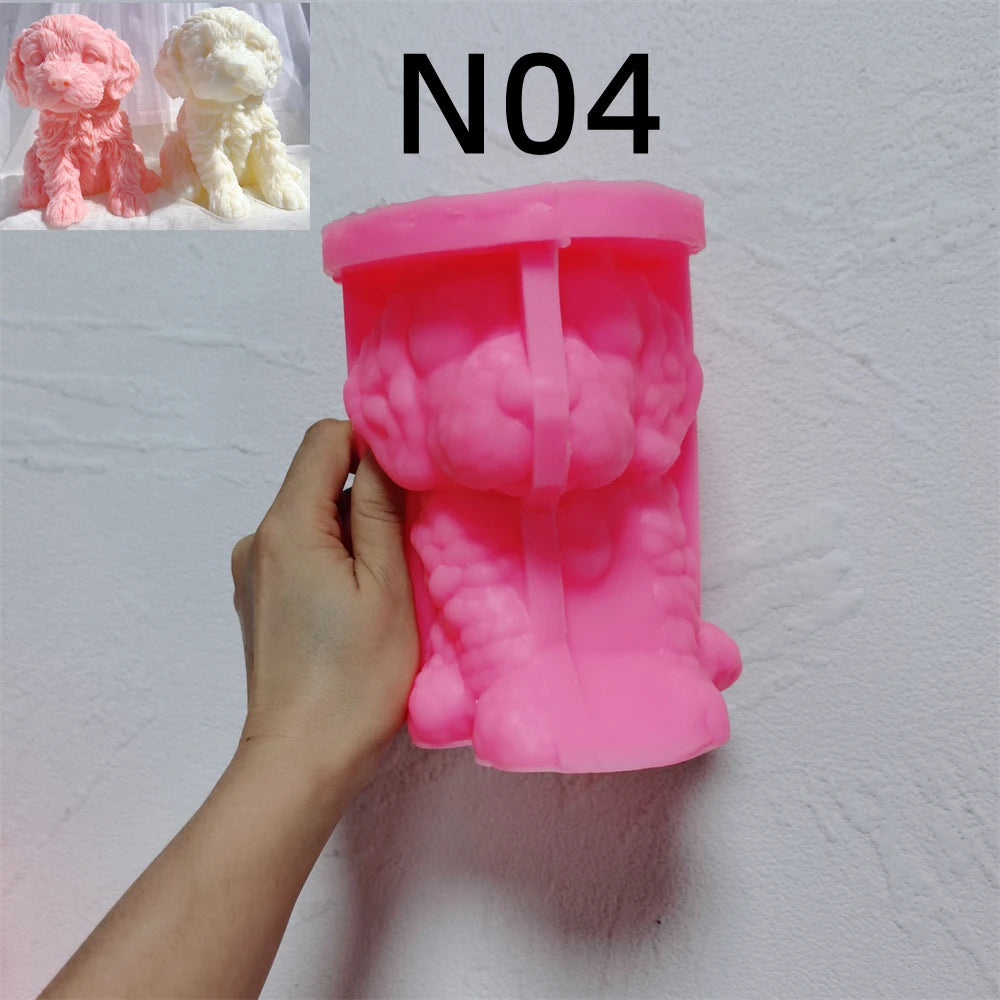 Dog Breed Candle Mold Set, Silicone — 12 Puppy Breeds, Food Grade DIY