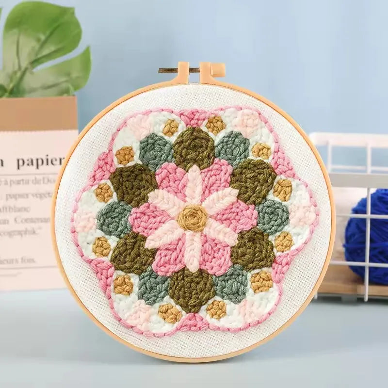 Punch Needle Kit, Flower Designs for Beginner Embroidery & Yarn Painting