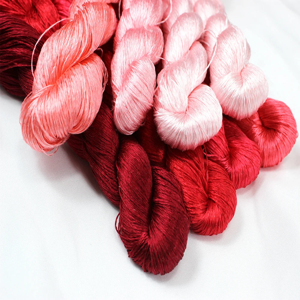Embroidery Thread, Pink Gradient Colors for Hand Embroidery & Cross-Stitch