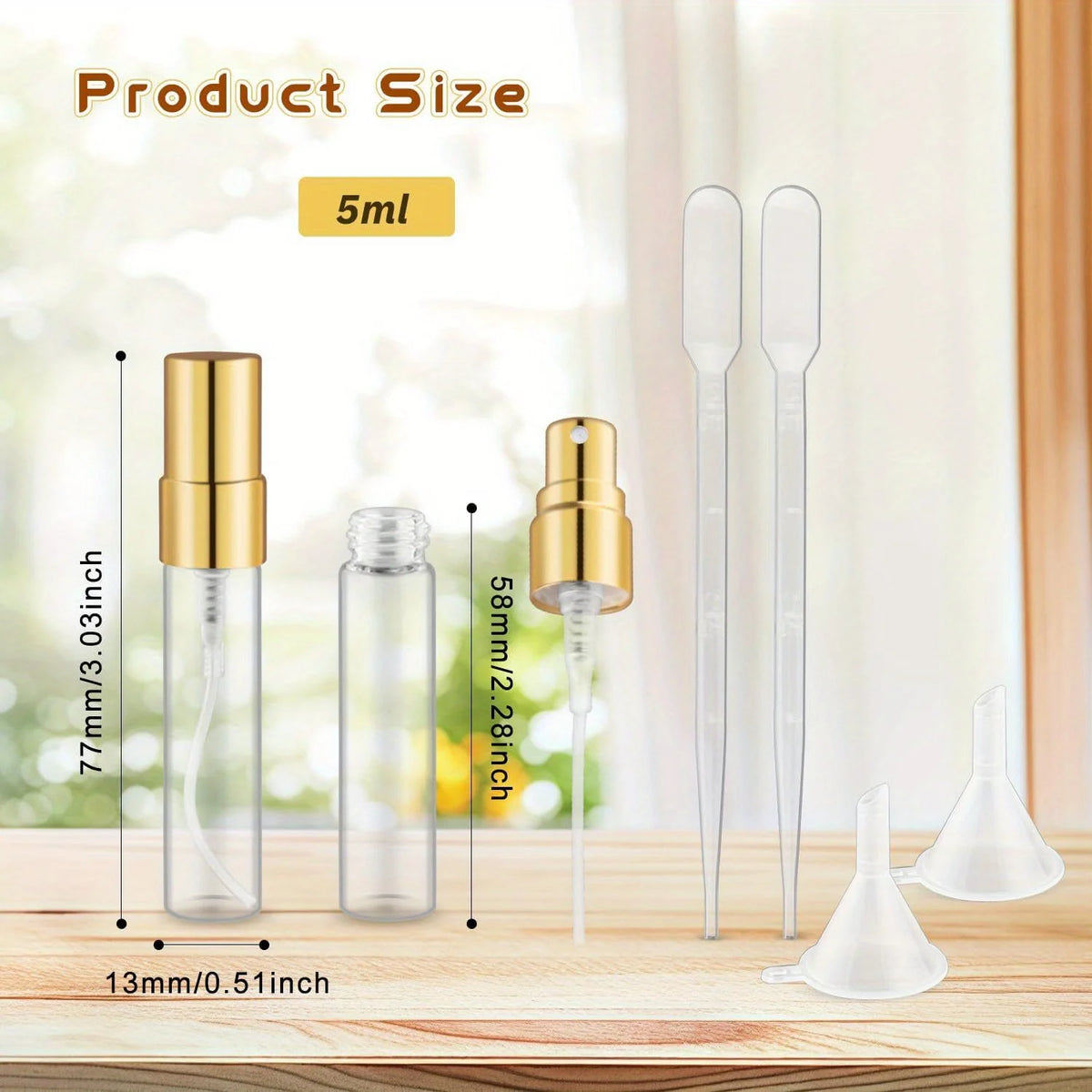 Spray Bottles Empty Clear Glass Gold Aluminum Nozzles 40 Pack