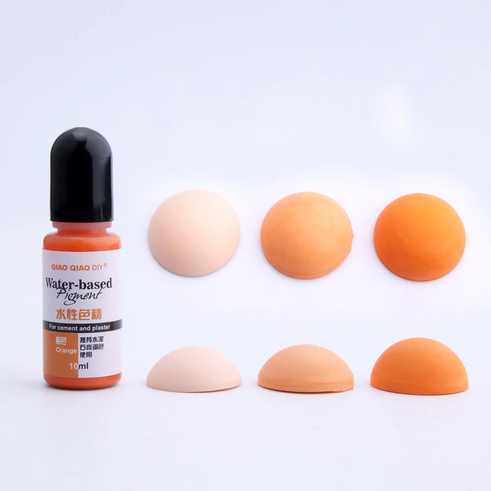 Cement & Plaster Liquid Dye, 10ml — 12 Colors, Gypsum Craft Pigment