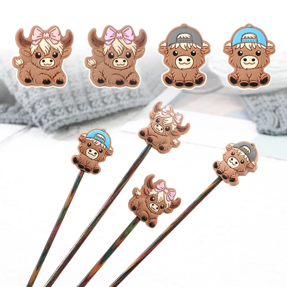 Knitting Needle Stoppers, Butterfly & Animal Tip Caps for Yarn Crafts
