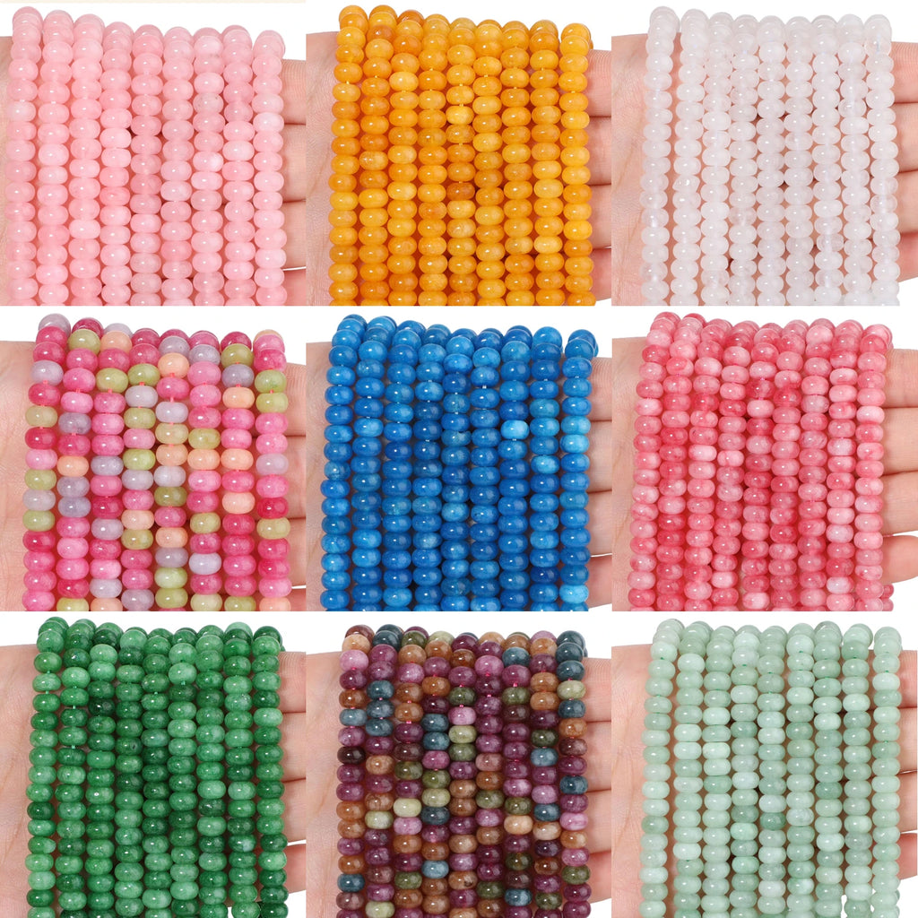 Stone Beads Morganite-Style Jade Abacus Rondelle for DIY Jewelry Making