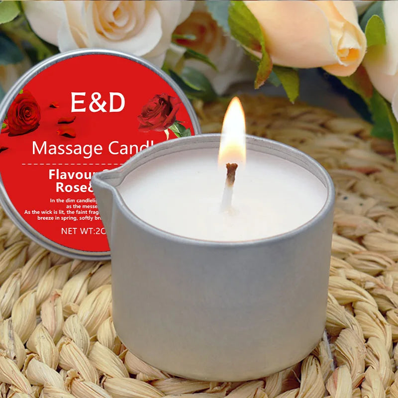 1pc Rose Scented Home Body Oil Aromatherapy Candle, Massage Oil Candle /2oz Massage Oil Candle for Pure Relaxation and Home SPA