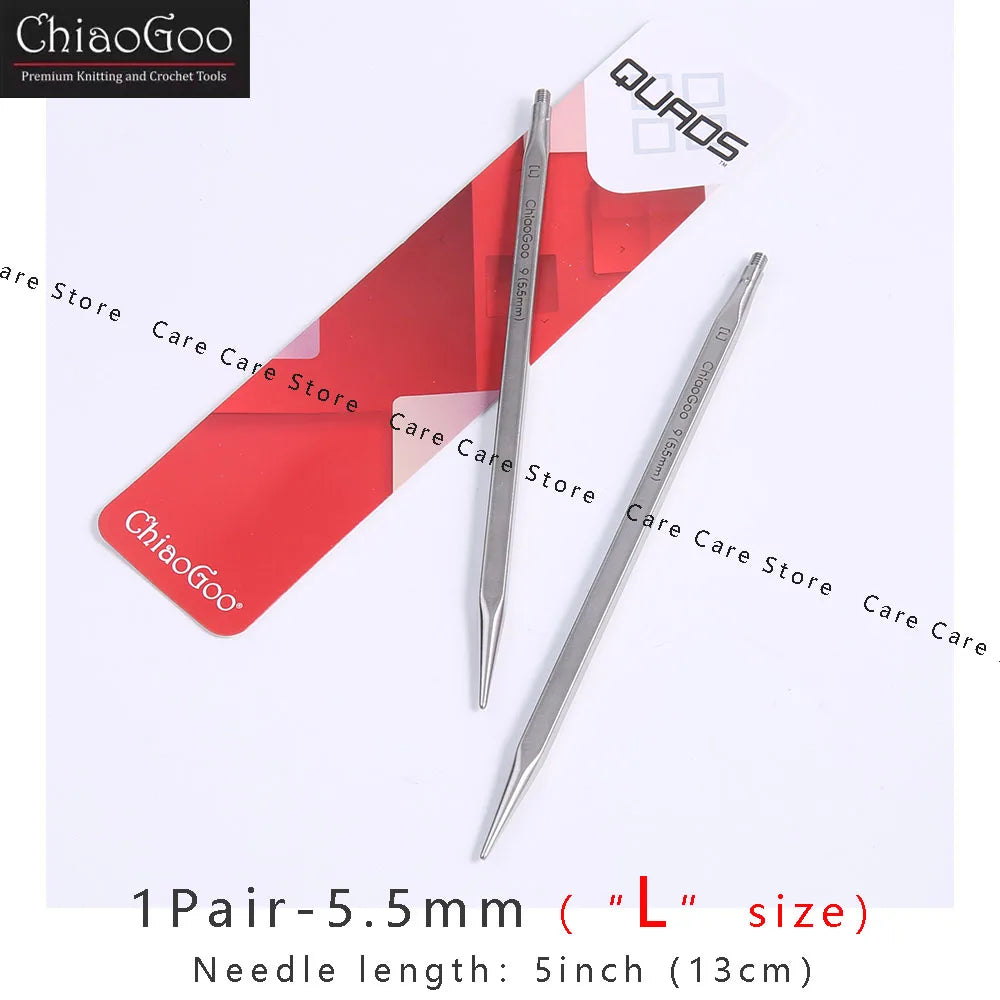 Knitting Needle Tips, ChiaoGoo QUADS Cubic for Interchangeable Yarn Crafts
