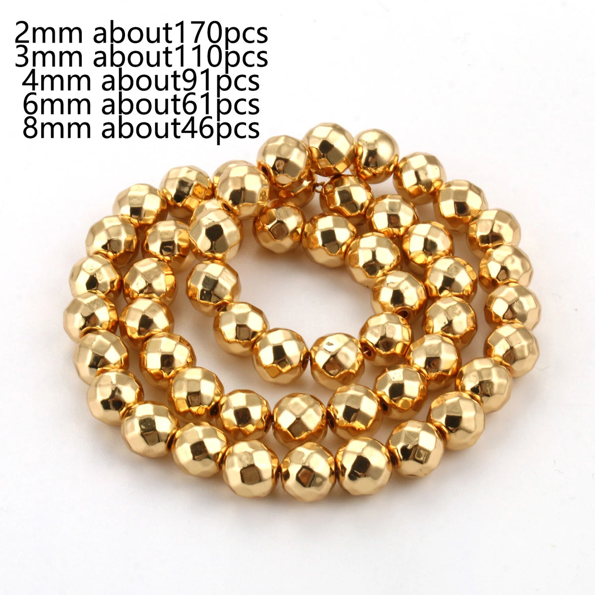 Stone Beads Hematite-Style Gold-Tone Mixed Shapes for DIY Jewelry Making