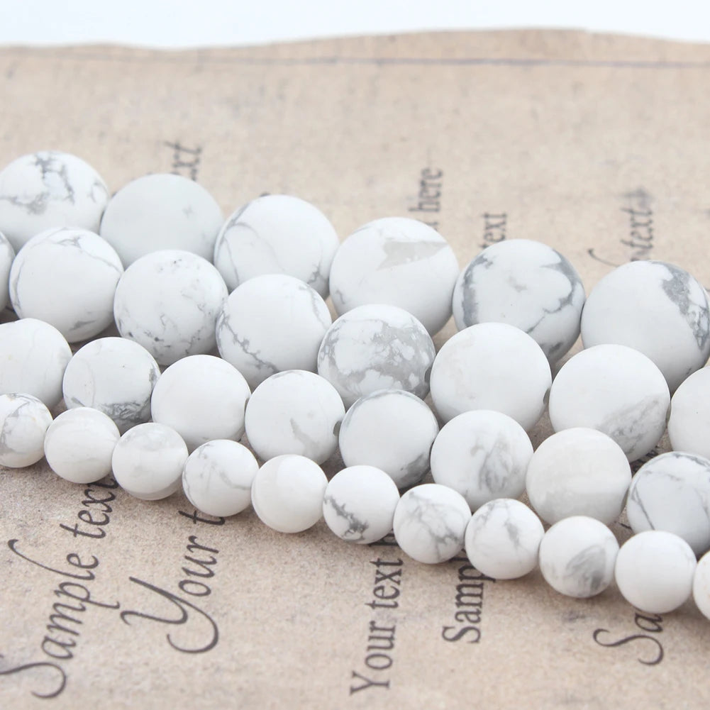 Stone Beads Matte Round Turquoise Jasper Quartz Styles for DIY Jewelry Making