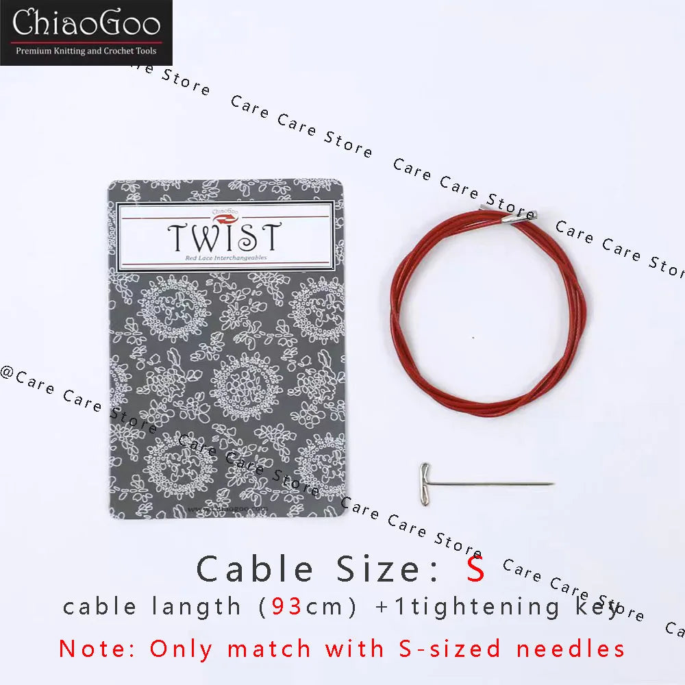 Knitting Needle Cable, ChiaoGoo TWIST Red for Interchangeable Needle Tips