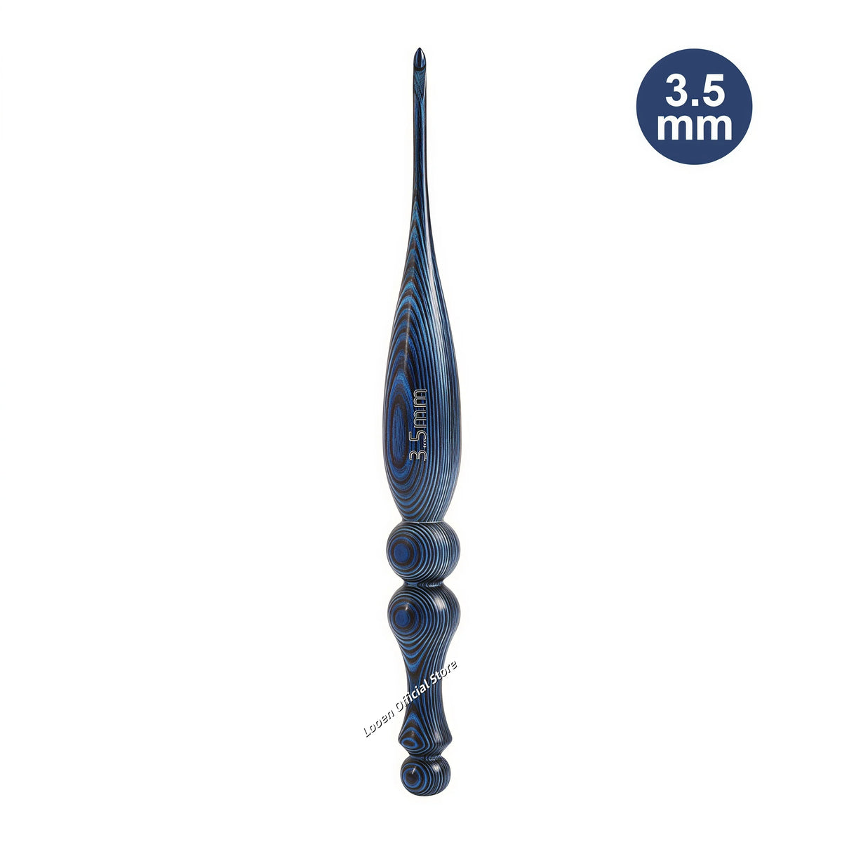 Crochet Hook, Blue Vintage-Style Wooden Handle for Handmade Yarn Crafts