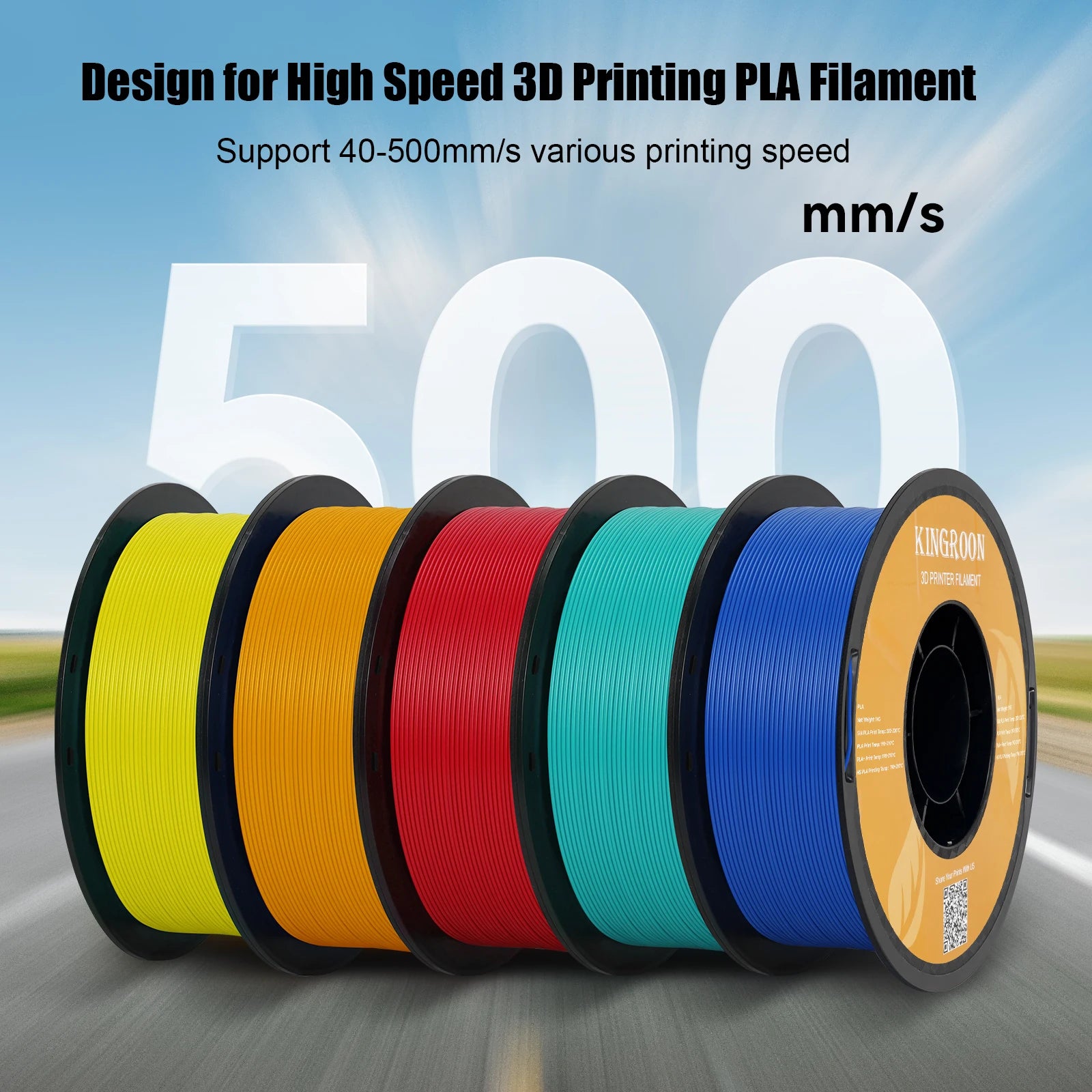 KINGROON HS-PLA Filament 1.75mm High Speed PLA 3d Printer Filament For Bambu All FDM 3D Printer 3D Printing Materials 5/10KG