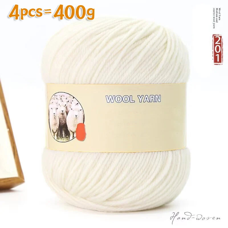 Yarn, Medium-Thick for Hand Knitting Sweaters, Hats, Scarves & Coats