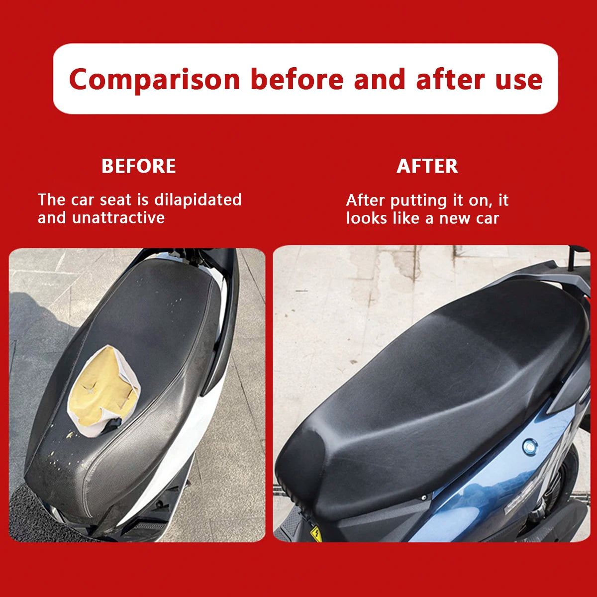 Motorcycle Seat Cover Elastic PU Premium Quality Replacement Accessory