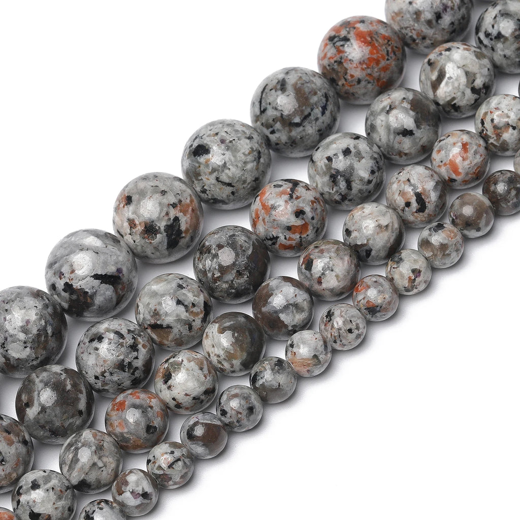 Stone Beads Round Flame-Style Assorted Stone Colors for DIY Jewelry Making