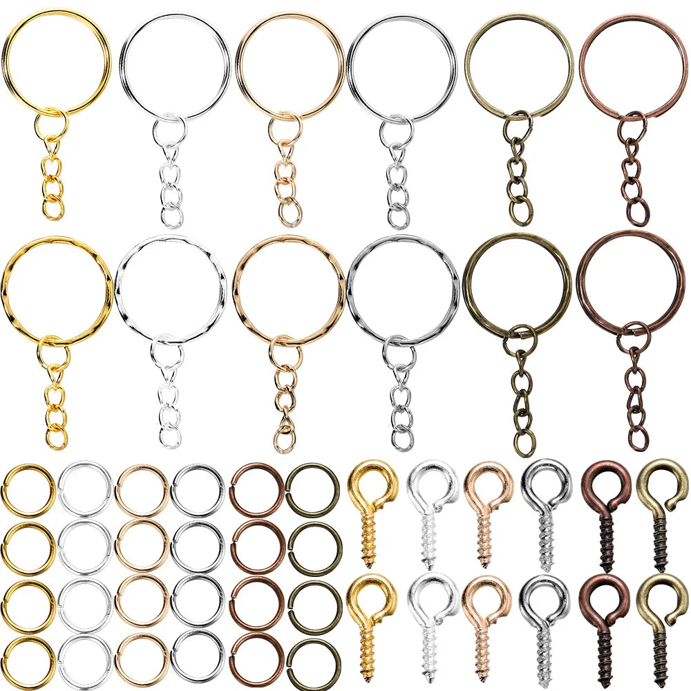 Jewelry Making Kits Keychain Open Jump Rings Eye Pins Epoxy Resin Craft Supplies