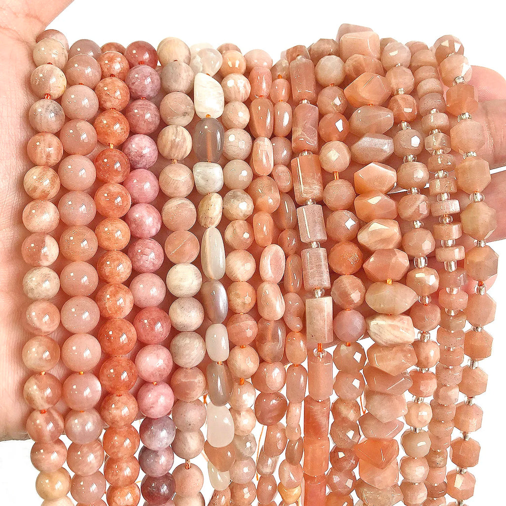 Stone Beads Nude Sunstone-Style Faceted Irregular for DIY Jewelry Making