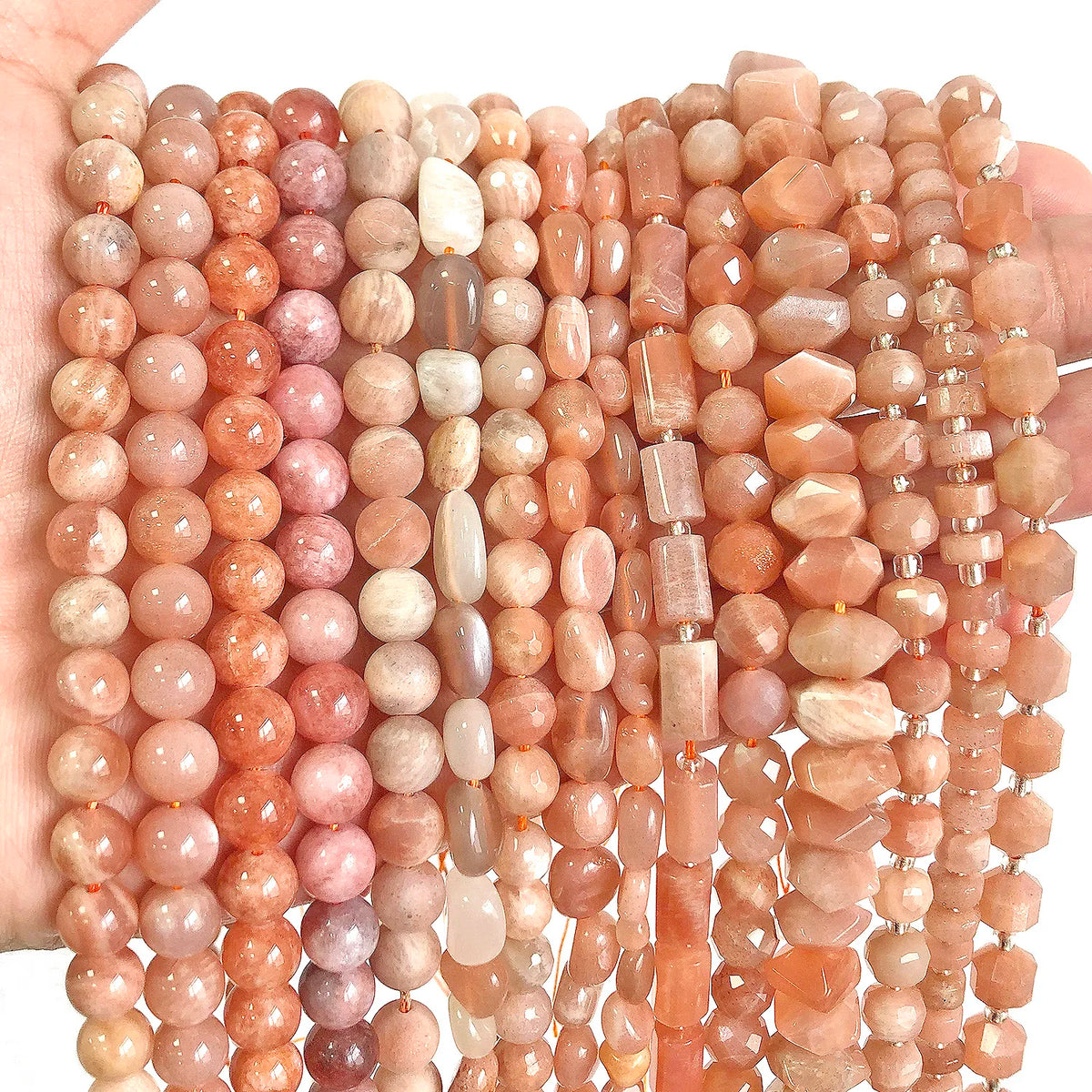 Stone Beads Nude Sunstone-Style Faceted Irregular for DIY Jewelry Making
