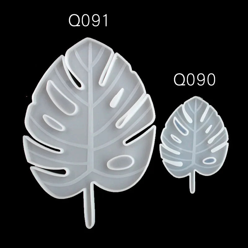 DIY Palm Leaf Tray Coaster Mold Silicone Resin Leaf Shape Soap Dish Mould Plaster Cement Handmade Craft Making Molds Home Decor