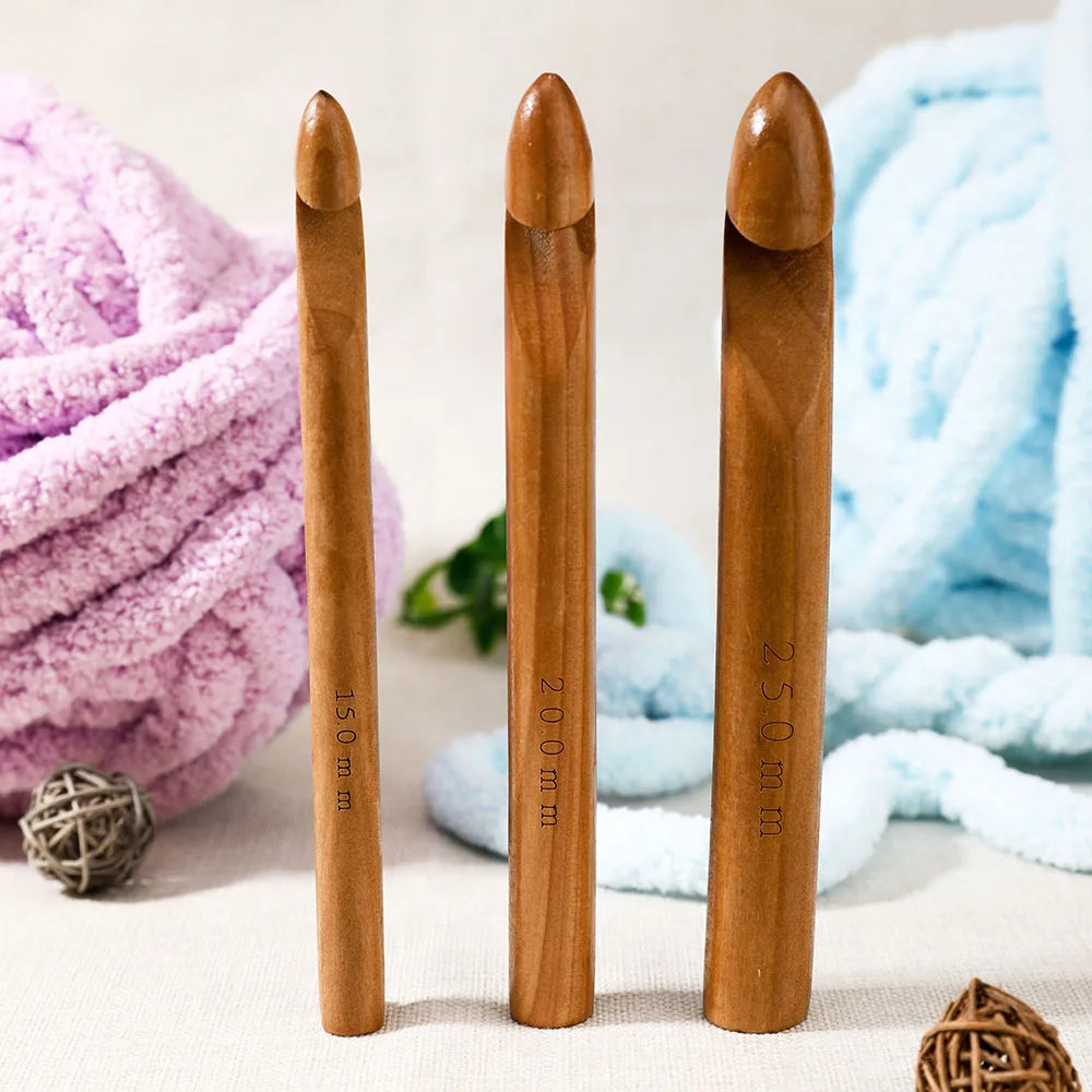 Crochet Hooks, Wooden for Handmade Yarn Crafts, Knitting & Crochet