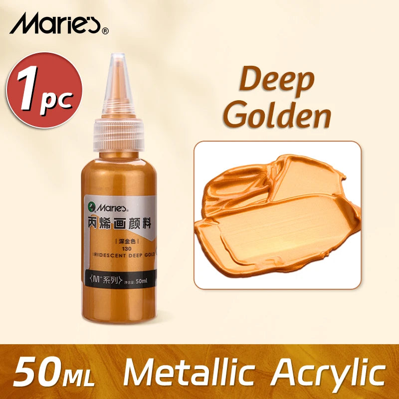 Marie's Metallic Acrylic Paint 50ml — Pearlescent & Shiny Pigments