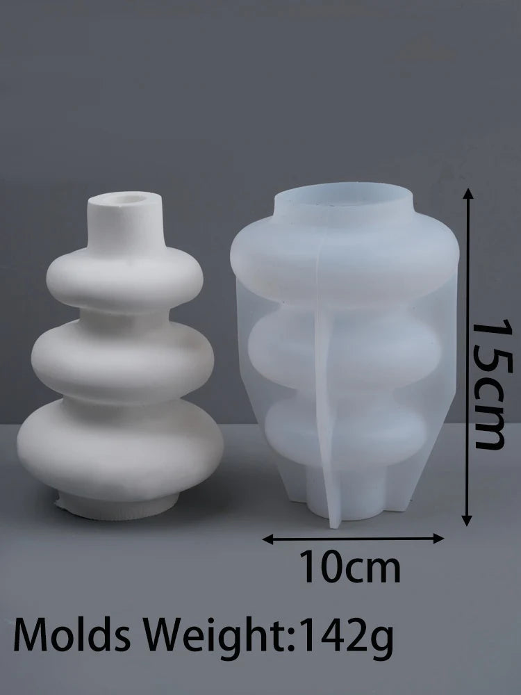 Irregular Vase Silicone Mold DIY Nordic Circle Straight Flower Arrangement Craft Making Plaster Resin Casting Molds Home Decor