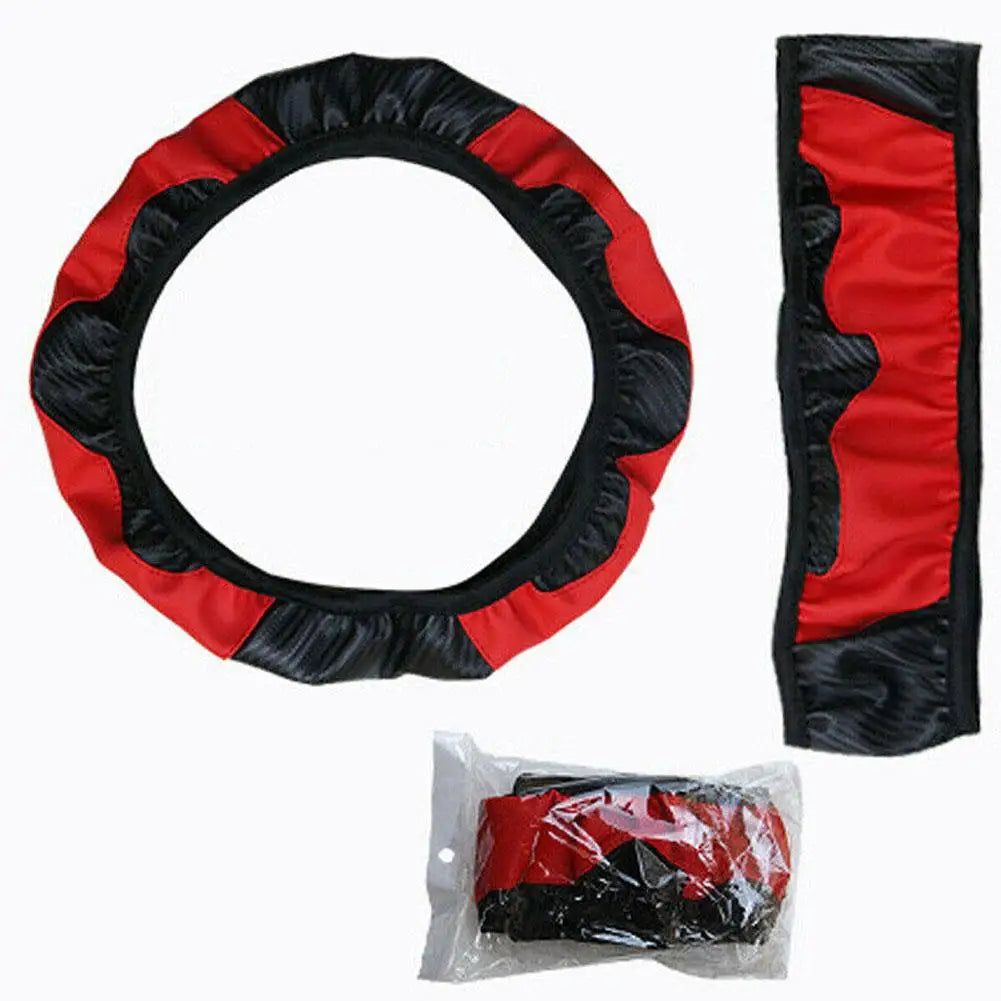 Blue Steering Wheel Cover Leather Steering Wheel Cover Anti-Slip Comfort