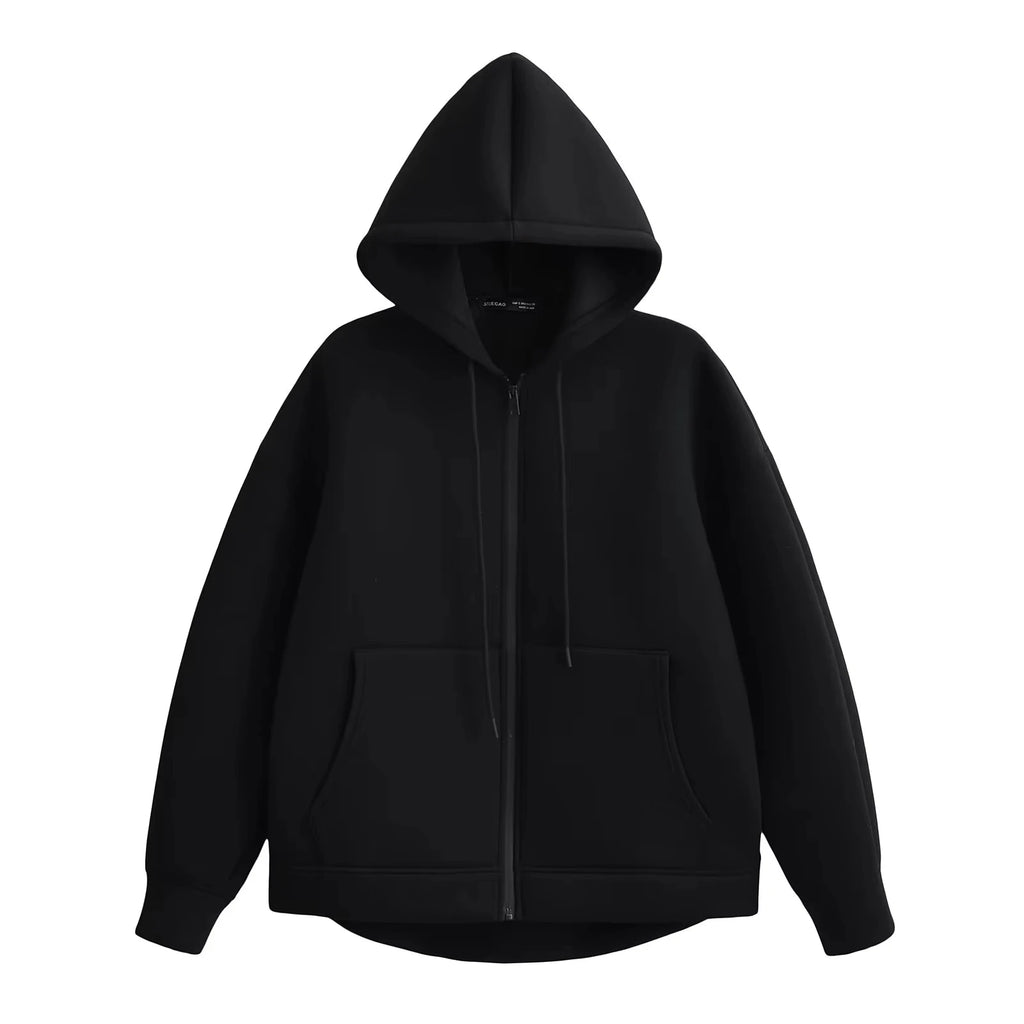 Hoodie Women's Oversized Zip Up Loose Hooded Jacket Sweatshirt Pockets Autumn