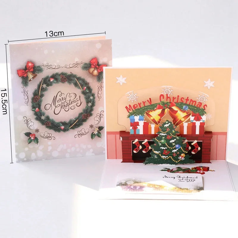 Christmas Card 3D Pop-Up Santa Tree Reindeer Holiday Greeting 36 Designs