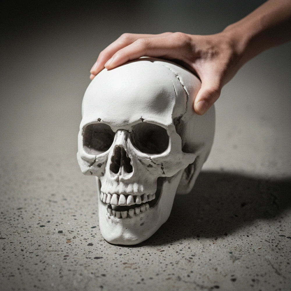 Plastic Skull Head Realistic Skull Skeleton Head for Halloween Party Home Garden Lawn Decor Haunted House Horror Decoratio Props