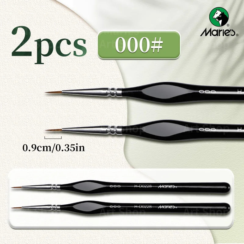 Micro Detail Paint Brush, Marie's — 11 Sizes, 00000 to 7, Nylon Hair