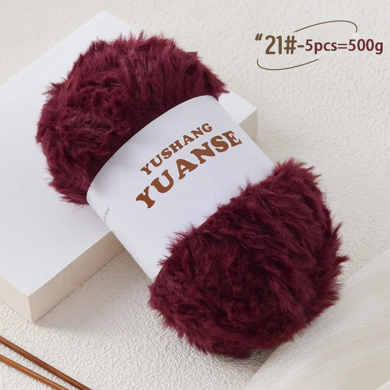 Yarn, Chunky Faux Fur for Crochet Shoes, Bags, Pendants & Slipper Crafts